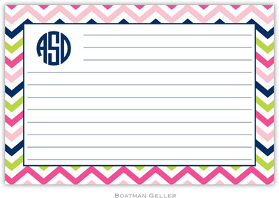 Boatman Geller Recipe Cards - Chevron Pink Navy & Lime Boatman Geller Recipe Cards - Chevron Pink Navy & Lime