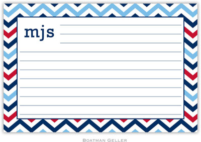 Boatman Geller Recipe Cards - Chevron Blue & Red