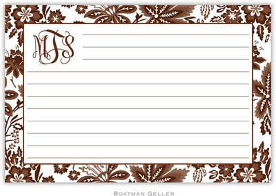 Boatman Geller Recipe Cards - Classic Floral Brown Boatman Geller Recipe Cards - Classic Floral Brown