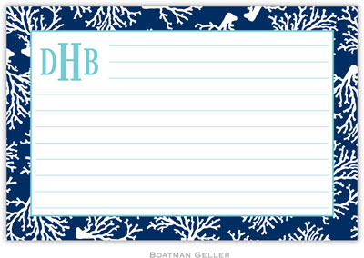 Boatman Geller Recipe Cards - Coral Repeat Navy Boatman Geller Recipe Cards - Coral Repeat Navy