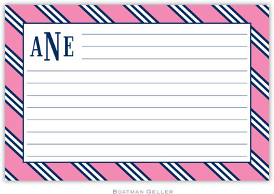 Boatman Geller Recipe Cards - Repp Tie Pink & Navy