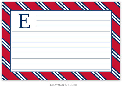 Boatman Geller Recipe Cards - Repp Tie Red & Navy