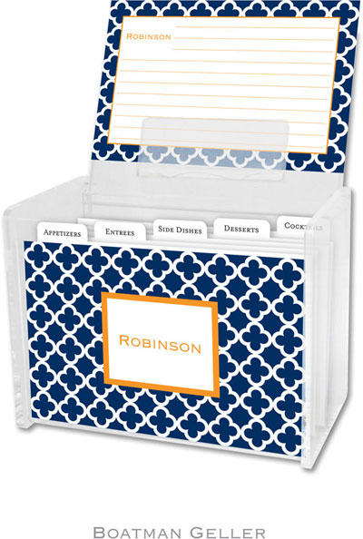 Boatman Geller - Create-Your-Own Personalized Recipe Card Boxes with Cards (Bristol Tile Navy) Boatman Geller - Create-Your-Own Personalized Recipe Card Boxes with Cards (Bristol Tile Navy)