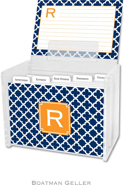 Boatman Geller - Create-Your-Own Personalized Recipe Card Boxes with Cards (Bristol Tile Navy Preset Boatman Geller - Create-Your-Own Personalized Recipe Card Boxes with Cards (Bristol Tile Navy Preset