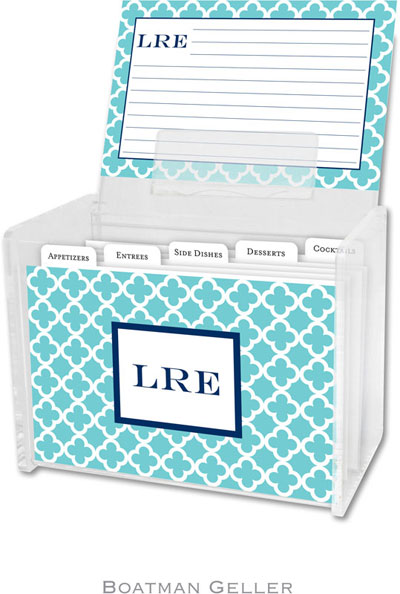Boatman Geller - Create-Your-Own Personalized Recipe Card Boxes with Cards (Bristol Tile Teal) Boatman Geller - Create-Your-Own Personalized Recipe Card Boxes with Cards (Bristol Tile Teal)