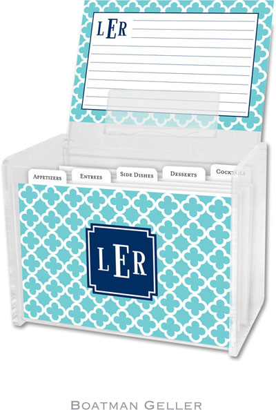 Boatman Geller - Create-Your-Own Personalized Recipe Card Boxes with Cards (Bristol Tile Teal Preset Boatman Geller - Create-Your-Own Personalized Recipe Card Boxes with Cards (Bristol Tile Teal Preset