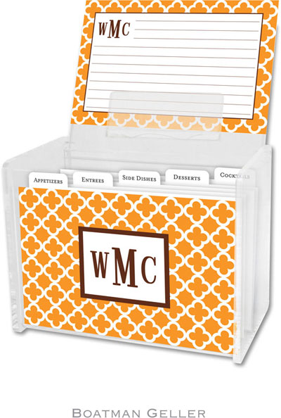 Boatman Geller - Create-Your-Own Personalized Recipe Card Boxes with Cards (Bristol Tile Tangerine)