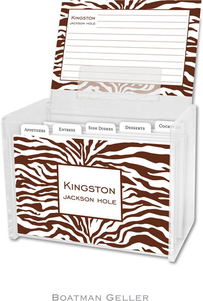 Boatman Geller - Create-Your-Own Personalized Recipe Card Boxes with Cards (Zebra Chocolate) Boatman Geller - Create-Your-Own Personalized Recipe Card Boxes with Cards (Zebra Chocolate)