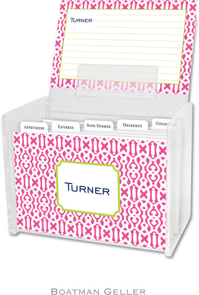 Boatman Geller - Create-Your-Own Personalized Recipe Card Boxes with Cards (Cameron Raspberry)