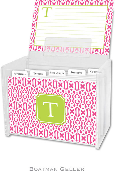 Boatman Geller - Create-Your-Own Personalized Recipe Card Boxes with Cards (Cameron Raspberry Preset