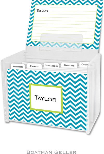Boatman Geller - Create-Your-Own Personalized Recipe Card Boxes with Cards (Chevron Turquoise) Boatman Geller - Create-Your-Own Personalized Recipe Card Boxes with Cards (Chevron Turquoise)