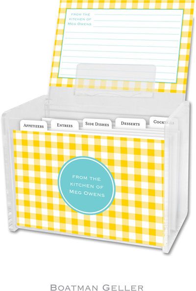 Boatman Geller - Create-Your-Own Personalized Recipe Card Boxes with Cards (Classic Check Sunflower Boatman Geller - Create-Your-Own Personalized Recipe Card Boxes with Cards (Classic Check Sunflower
