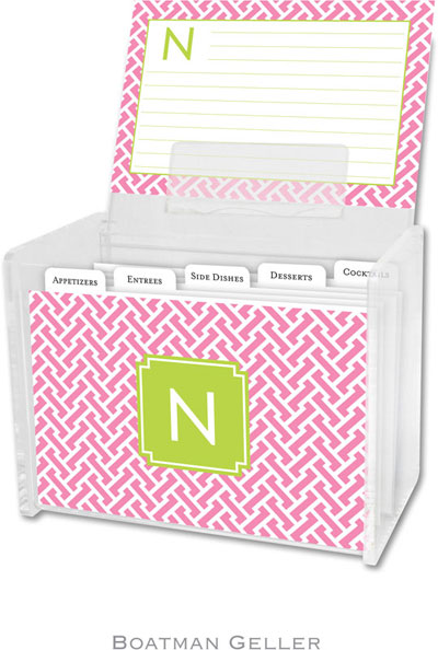 Boatman Geller - Create-Your-Own Personalized Recipe Card Boxes with Cards (Stella Bubblegum Preset)