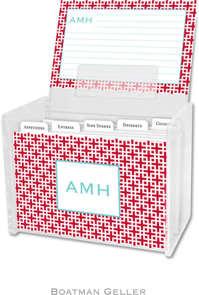 Boatman Geller - Create-Your-Own Personalized Recipe Card Boxes with Cards (Lattice Cherry)