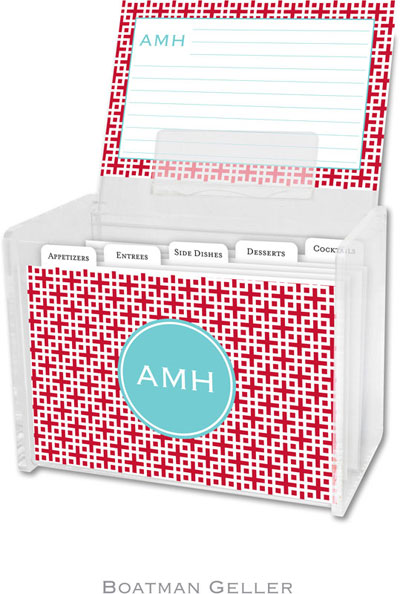 Boatman Geller - Create-Your-Own Personalized Recipe Card Boxes with Cards (Lattice Cherry Preset)