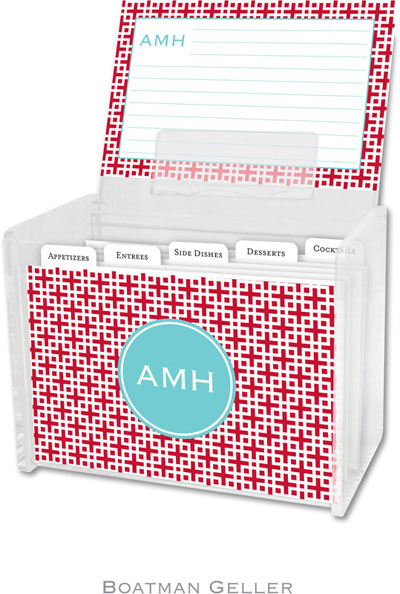 Boatman Geller - Create-Your-Own Personalized Recipe Card Boxes with Cards (Lattice Cherry Preset) Boatman Geller - Create-Your-Own Personalized Recipe Card Boxes with Cards (Lattice Cherry Preset)