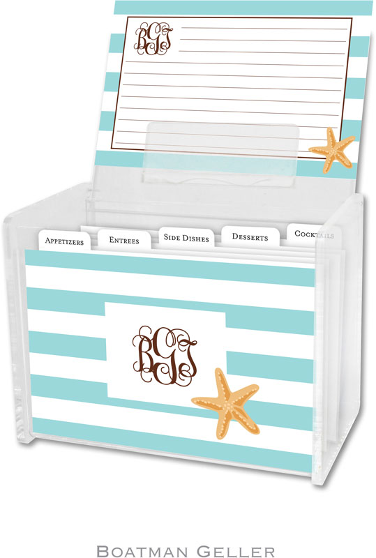 Personalized Recipe Box with Monogram - 4x6 Acrylic