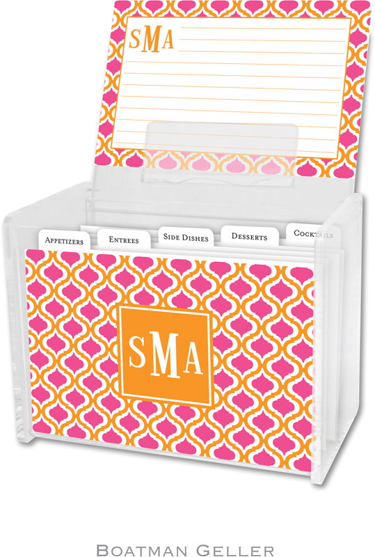 Personalized Recipe Box with Monogram - 4x6 Acrylic