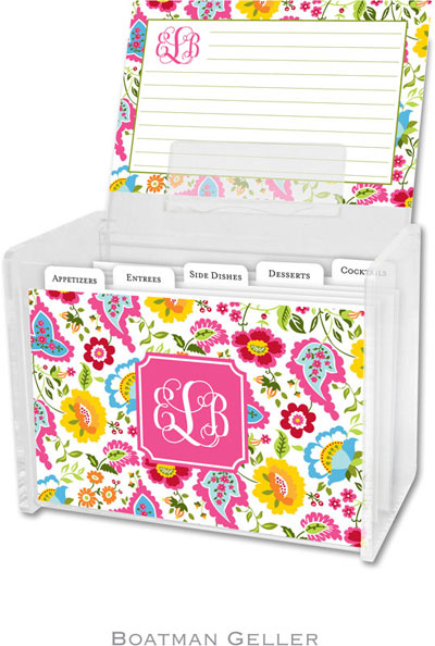 Boatman Geller Recipe Boxes with Cards - Bright Floral Preset Boatman Geller Recipe Boxes with Cards - Bright Floral Preset