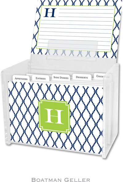 Boatman Geller Recipe Boxes with Cards - Bamboo Navy & Green Preset Boatman Geller Recipe Boxes with Cards - Bamboo Navy & Green Preset