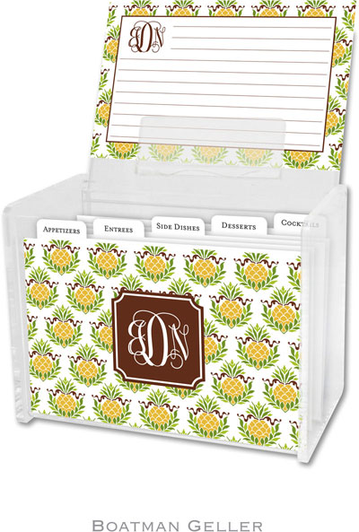 Boatman Geller Recipe Boxes with Cards - Pineapple Repeat Preset Boatman Geller Recipe Boxes with Cards - Pineapple Repeat Preset