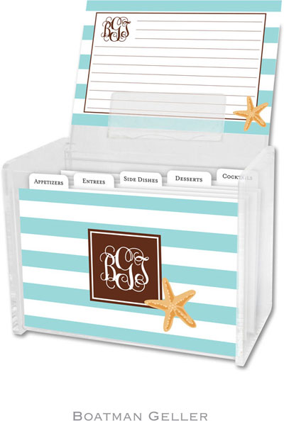 Boatman Geller Recipe Boxes with Cards - Stripe Starfish Preset