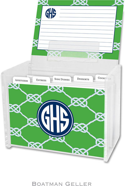 Boatman Geller Recipe Boxes with Cards - Nautical Knot Kelly Preset