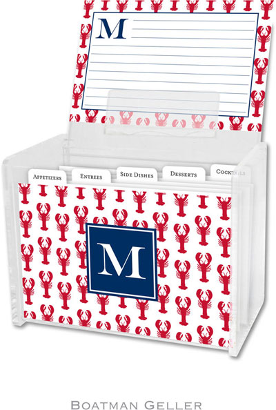 Boatman Geller Recipe Boxes with Cards - Lobsters Red Preset
