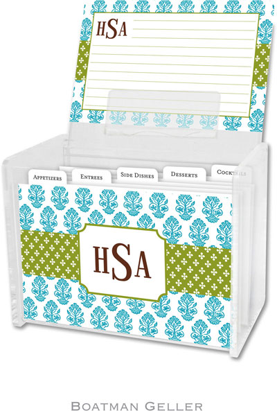 Boatman Geller Recipe Boxes with Cards - Beti Teal