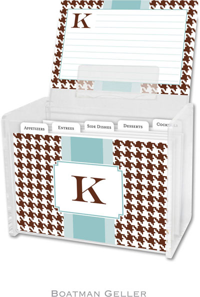 Boatman Geller Recipe Boxes with Cards - Alex Houndstooth Chocolate Boatman Geller Recipe Boxes with Cards - Alex Houndstooth Chocolate