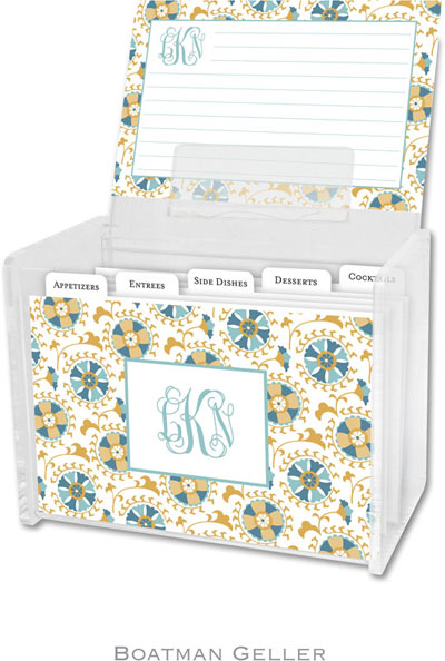 Boatman Geller Recipe Boxes with Cards - Suzani Gold Boatman Geller Recipe Boxes with Cards - Suzani Gold