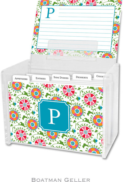 Boatman Geller Recipe Boxes with Cards - Suzani Preset Boatman Geller Recipe Boxes with Cards - Suzani Preset