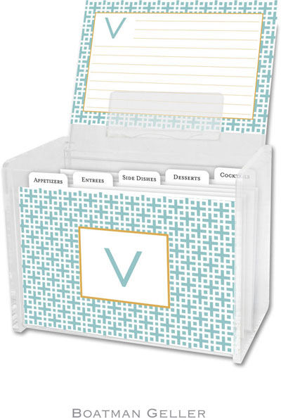 Boatman Geller Recipe Boxes with Cards - Lattice Slate Boatman Geller Recipe Boxes with Cards - Lattice Slate