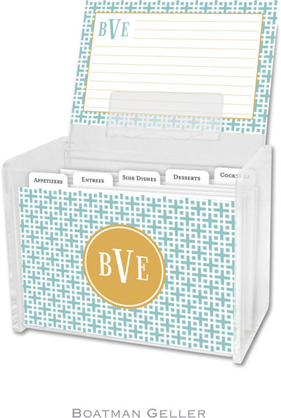 Boatman Geller Recipe Boxes with Cards - Lattice Slate Preset