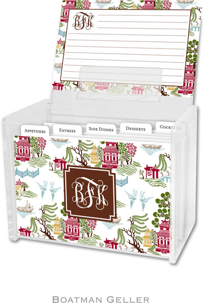 Boatman Geller Recipe Boxes with Cards - Chinoiserie Autumn Preset
