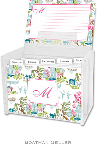 Boatman Geller Recipe Boxes with Cards - Chinoiserie Spring Boatman Geller Recipe Boxes with Cards - Chinoiserie Spring