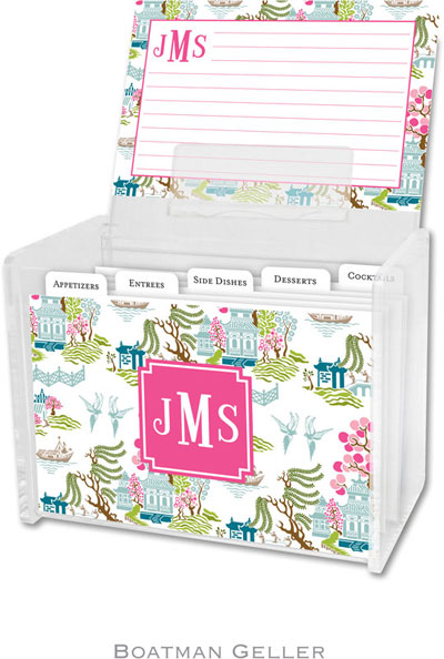 Boatman Geller Recipe Boxes with Cards - Chinoiserie Spring Preset
