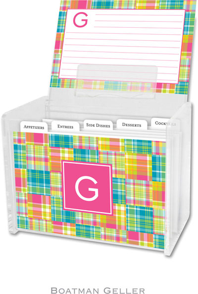 Boatman Geller Recipe Boxes with Cards - Madras Patch Bright Preset