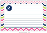 Boatman Geller Recipe Cards - Chevron Pink Navy & Lime