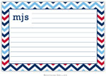 Boatman Geller Recipe Cards - Chevron Blue & Red
