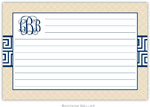 Boatman Geller Recipe Cards - Greek Key Band Navy