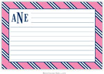Boatman Geller Recipe Cards - Repp Tie Pink & Navy