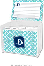 Boatman Geller - Create-Your-Own Personalized Recipe Card Boxes with Cards (Bristol Tile Teal Preset