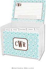 Boatman Geller - Create-Your-Own Personalized Recipe Card Boxes with Cards (Cameron Teal)