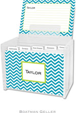 Boatman Geller - Create-Your-Own Personalized Recipe Card Boxes with Cards (Chevron Turquoise)