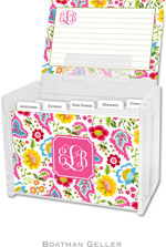Boatman Geller Recipe Boxes with Cards - Bright Floral Preset