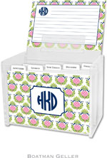 Boatman Geller Recipe Boxes with Cards - Pineapple Repeat Pink