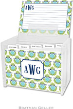Boatman Geller Recipe Boxes with Cards - Pineapple Repeat Teal