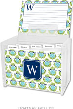 Boatman Geller Recipe Boxes with Cards - Pineapple Repeat Teal Preset
