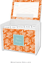 Boatman Geller Recipe Boxes with Cards - Coral Repeat Preset